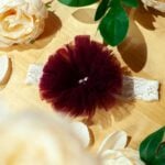 Bentiță cu pampon - burgundy