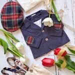 Costum Romeo - bleumarin/bej