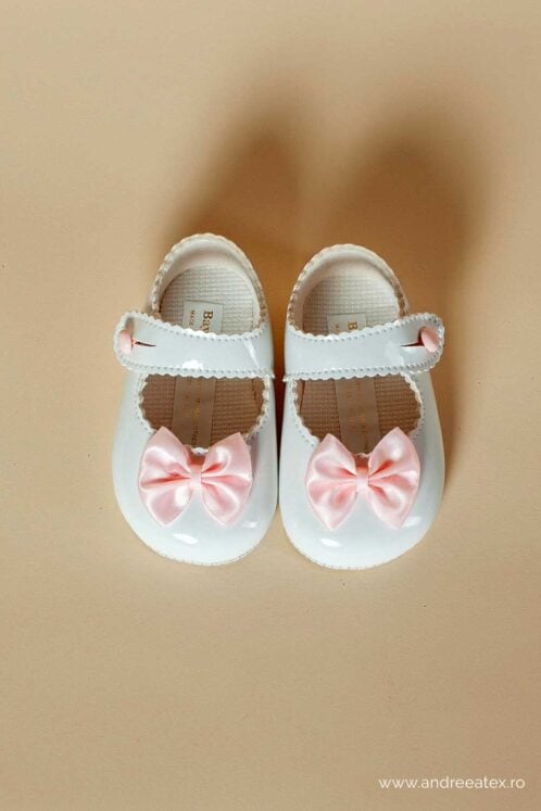Pantofi botez B 614 - alb - imagine 2