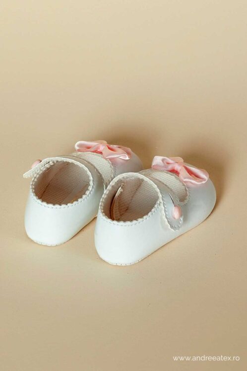 Pantofi botez B 614 - alb - imagine 4