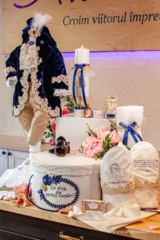 Set complet botez (trusou) - Fabrizio - bleumarin