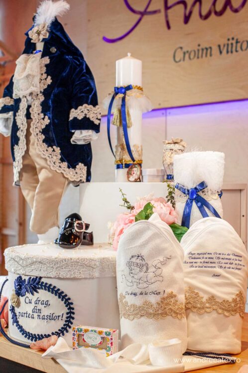 Set complet botez (trusou) - Fabrizio - bleumarin - imagine 5