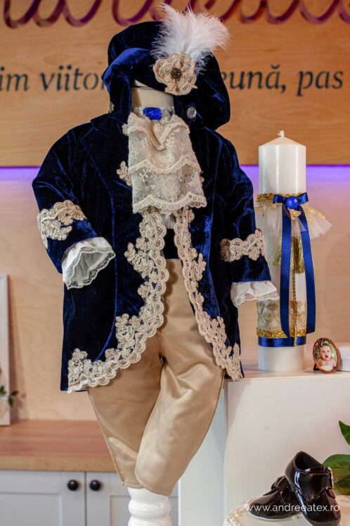 Set complet botez (trusou) - Fabrizio - bleumarin - imagine 3