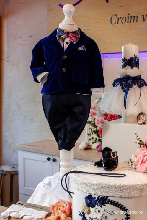 Set complet botez (trusou) - Ralph - bleumarin - imagine 4