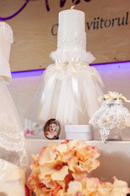 Set complet botez (trusou) - Caroline - ivoire (mânecă lungă) - imagine 5