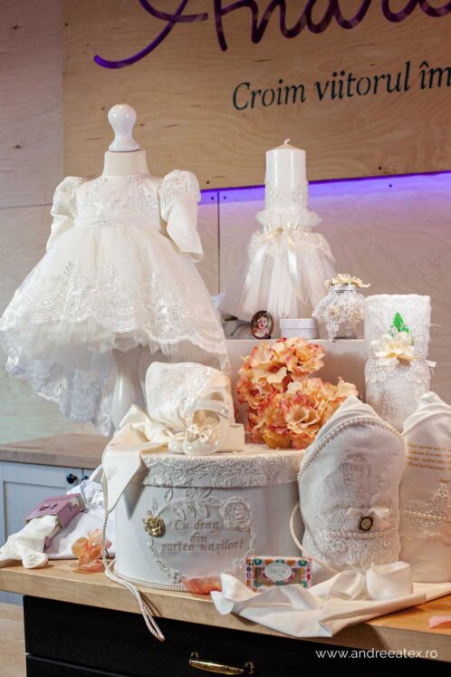 Set complet botez (trusou) - Caroline - ivoire (mânecă lungă) - imagine 13