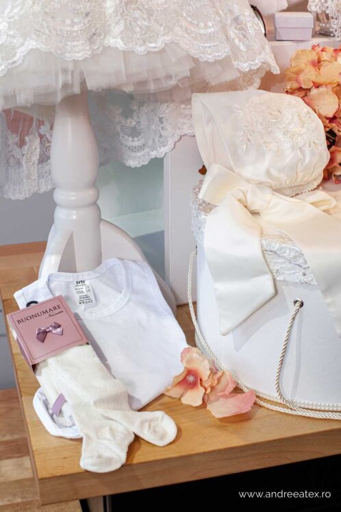 Set complet botez (trusou) - Caroline - ivoire (mânecă lungă) - imagine 9