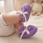 Botoșei croșetați handmade Floare - lila