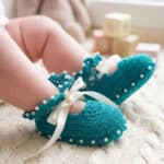 Botoșei croșetați handmade Biscuite - turcoaz