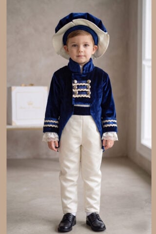 Costum De Botez Baieti Redingota Bleumarin