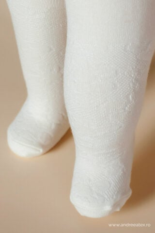 Ciorăpei bebe model dantelat 1200 - ivoire