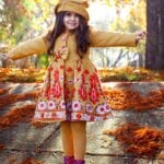 Paltonaș Andreea - dublat cu vată - galben cu broderie