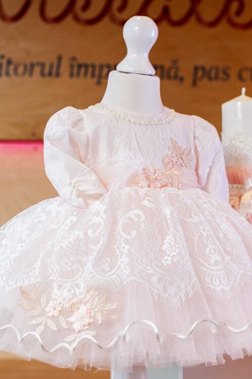 Set complet botez (trusou) - Miss Coco - roz (mânecă lungă) - imagine 2