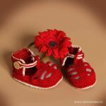 Săndăluțe croșetate Băieți - roșu