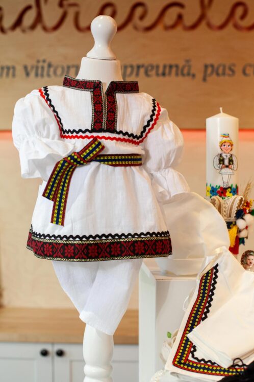 Set complet botez (trusou) - Costum tradițional băieți - vestă - imagine 3