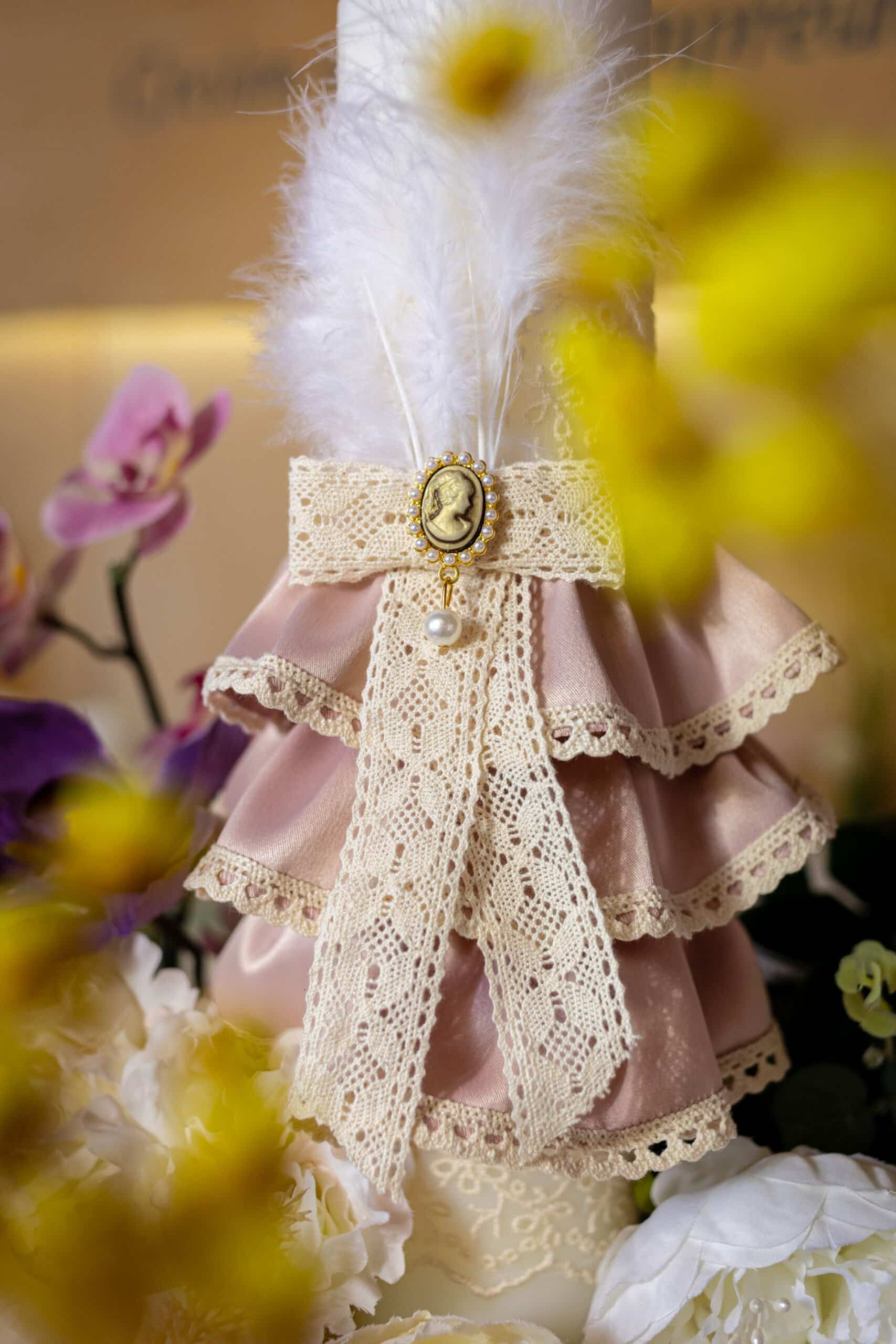 Set complet botez (trusou) - Micuța Crăiasă - roz - Volane Vintage 6 Set complet botez (trusou) - Micuța Crăiasă - roz - Volane Vintage - imagine 6