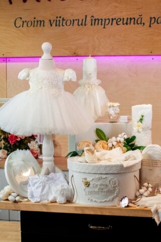 Set complet botez (trusou) - Margot - ivoire (mânecă scurtă)