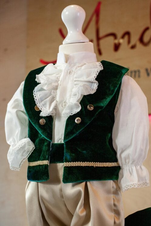 Set complet botez (trusou) - Micul Marchiz - verde - imagine 4
