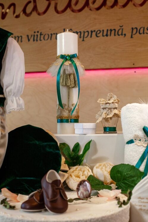 Set complet botez (trusou) - Micul Marchiz - verde - imagine 8