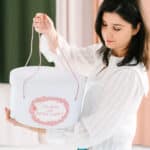 Cufăr botez - ivoire cu accente roz