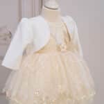 Rochiță Miss Coco - bej (mânecă scurtă)