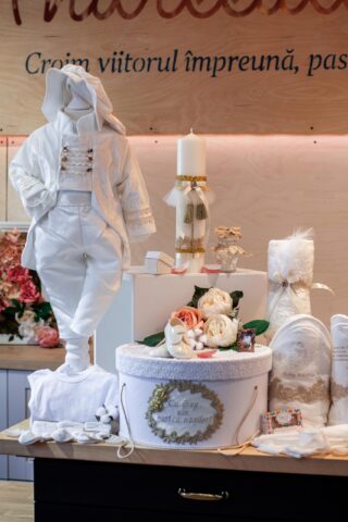 Set complet botez (trusou) - Redingotă - ivoire