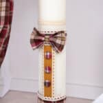 Lumânare botez A4 - Sherlock cărămiziu