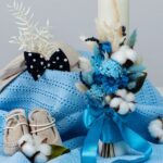 Lumânare Andreeatex X Floral Symmetry - elemente vegetale bleu