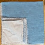 Păturică Tricotată dublată cu bumbac - Bleu