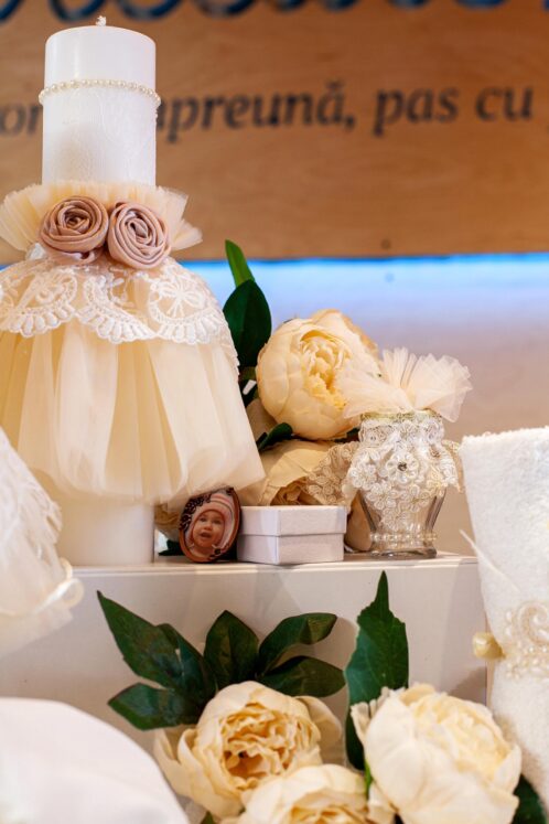 Set complet botez (trusou) - Miss Coco - bej (mânecă lungă) - imagine 5