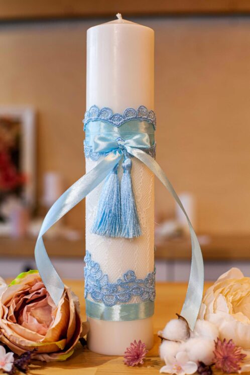 Lumânare botez A6 - bleu - imagine 2