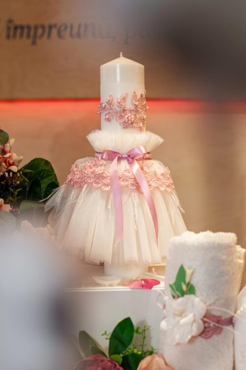 Set complet botez (trusou) - Milla cu capă - roz vintage - imagine 8