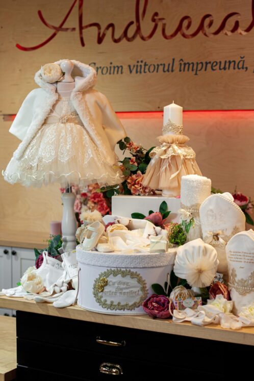 Set complet botez (trusou) - Miss Coco cu Capă - bej (mânecă lungă)