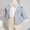 Costum De Botez Baieti Cu Bretele Romeo Gri