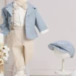 Costum de botez Romeo - gri bleu