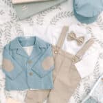 Costum de botez Romeo - gri bleu