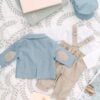 Costum De Botez Baieti Cu Bretele Romeo Gri