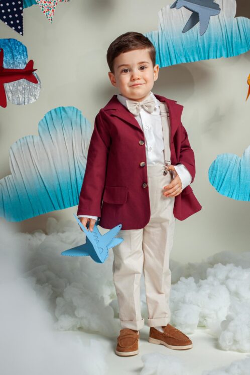Costum Romeo (1-4 ani) burgundy - imagine 3