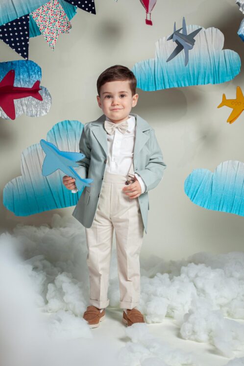 Costum Romeo (1-4 ani) gri mentă - imagine 2