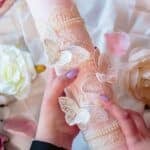 Lumânare botez A7 - fluturi - roz