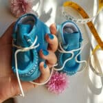 Mocasini piele naturală - albastru azure