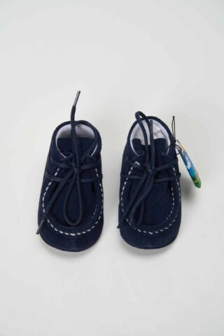 Mocasini Botez Piele Intoarsa Bleumarin