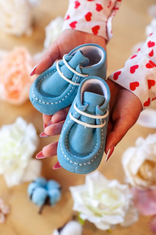 Mocasini piele naturală - bleu - imagine 3