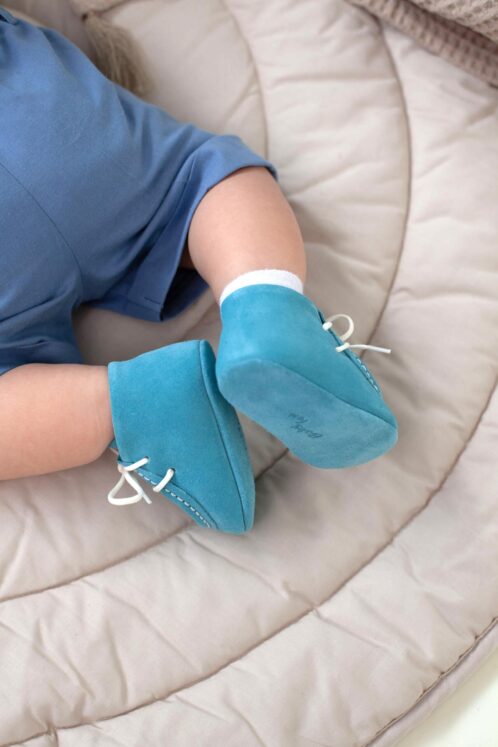Mocasini piele naturală - bleu - imagine 4