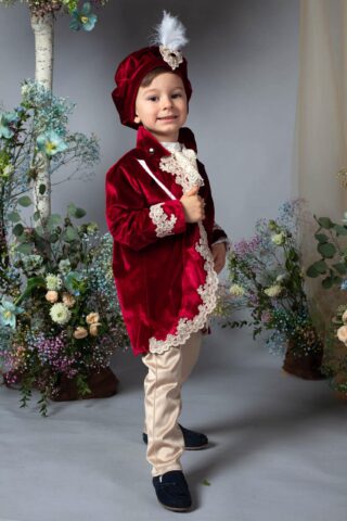 Costum Fabrizio - burgundy (1-4 ani)