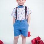 Costum Baieti Elegant Vara Cu Bretele Bleu Bdami14
