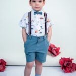 Costum Baieti Elegant Vara Cu Bretele Gri Bdami14