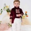 Costum De Botez Baieti Redingota Burgundy