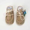 Mocasini Botez Bebelus Piele Intoarsa Bej