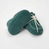 Mocasini Botez Bebelus Piele Intoarsa Verde